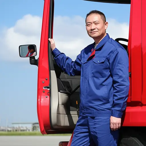 我叔叔是一名卡车司机。