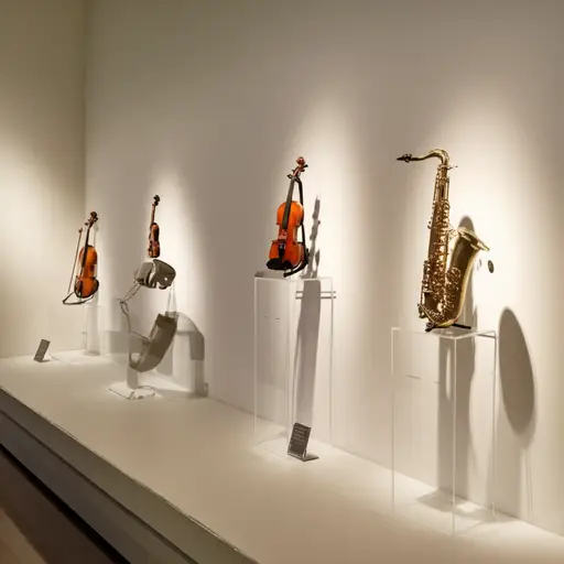 有一些新的乐器在展出。