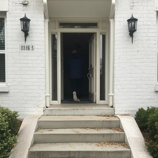 我们不得不爬一些台阶才能到达前门。