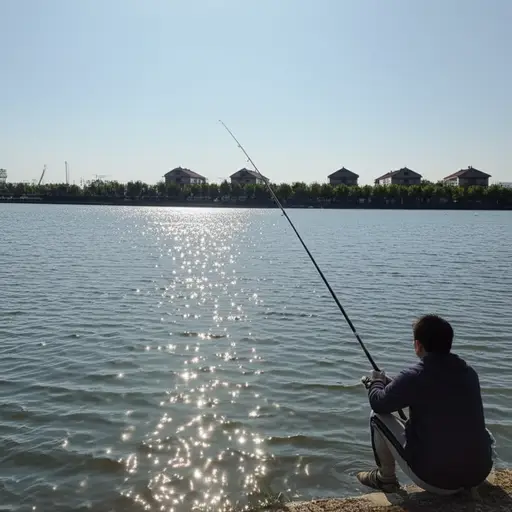 你可以在我家附近的湖里钓鱼。