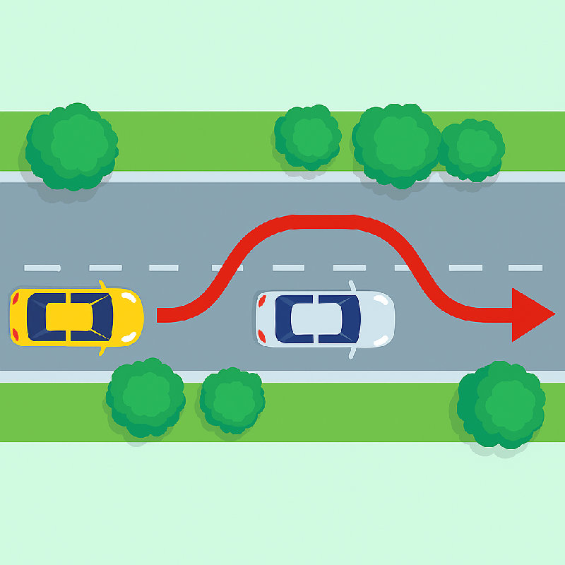 超车时要注意安全。