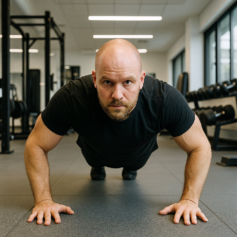 在做俯卧撑时收紧胸部肌肉，以充分激活它们。