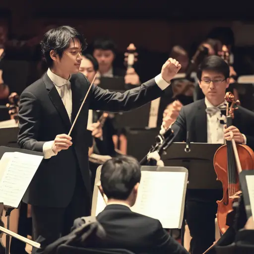 这位年轻音乐家梦想有一天能指挥专业的交响乐团。