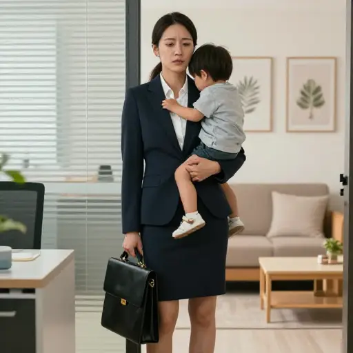 她努力在工作和家庭之间取得平衡。