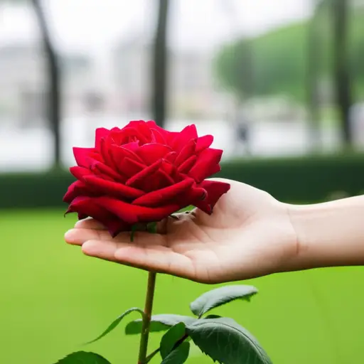 他给了我一朵漂亮的玫瑰。