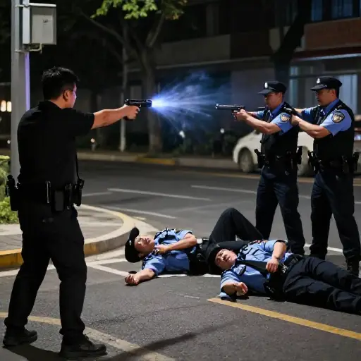 他残忍地枪杀了三名警察。
