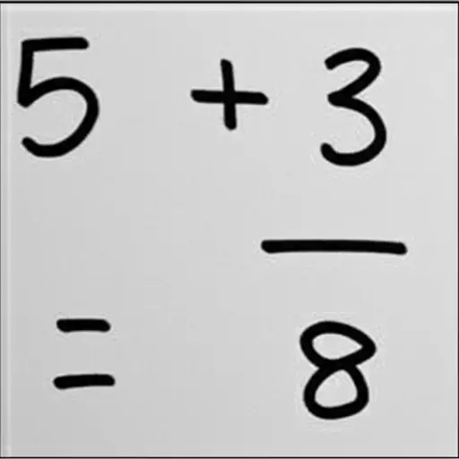 如果你把5和3相加，总数是8。