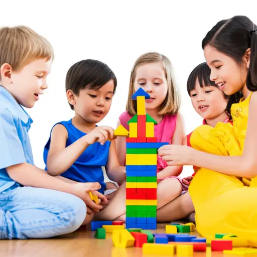 孩子们经常用木块搭塔。