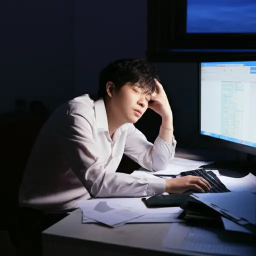 在从事了一年久坐不动、没有锻炼的办公室工作后，他的身体变得很差。