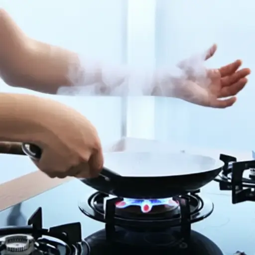 做饭时要小心别烫伤手指。