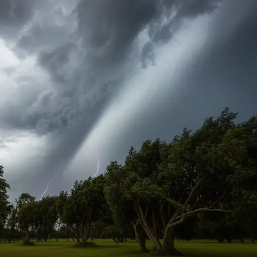 风暴正向东北方向移动。