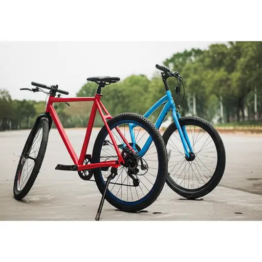 我有一辆红色的自行车，我妹妹的自行车是蓝色的。