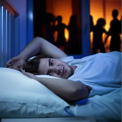 隔壁的派对太吵闹了，我睡不着。