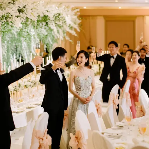 婚礼上每个人都穿得很讲究，这让我印象深刻。