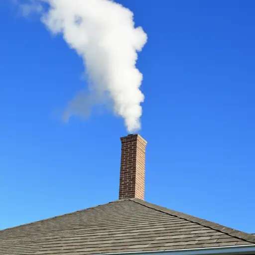 烟从烟囱升起。