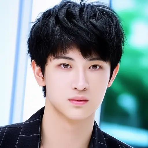 他个子高，有黑发和美丽的深棕色眼睛。