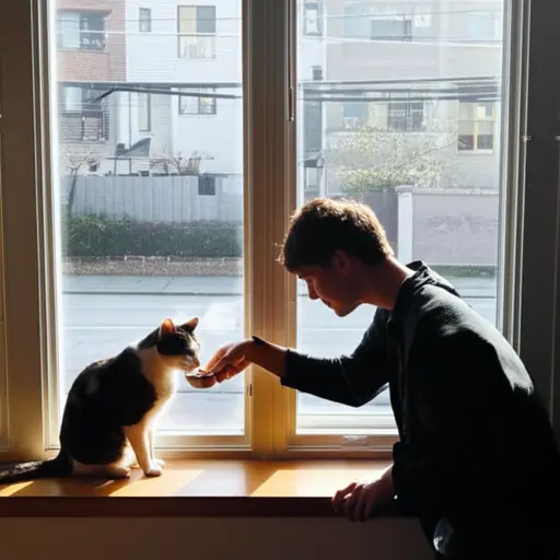 当邻居不在时，我通常喂她的猫。