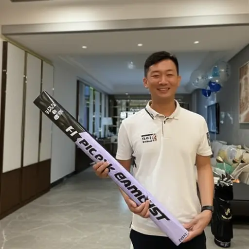 他生日收到了一套新的高尔夫球杆。