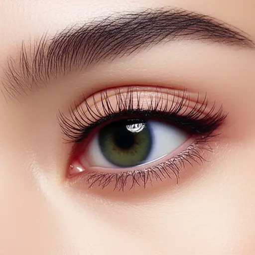 她化了很多妆。