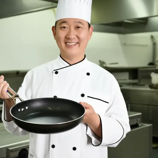 你可以看到厨师拿着他的平底锅，非常有趣！