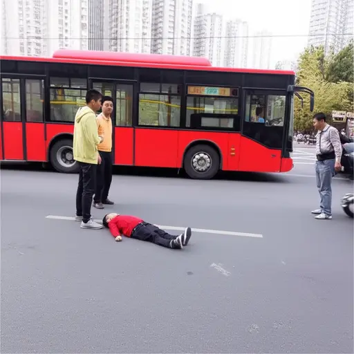 那个孩子被公共汽车撞倒，伤势严重。