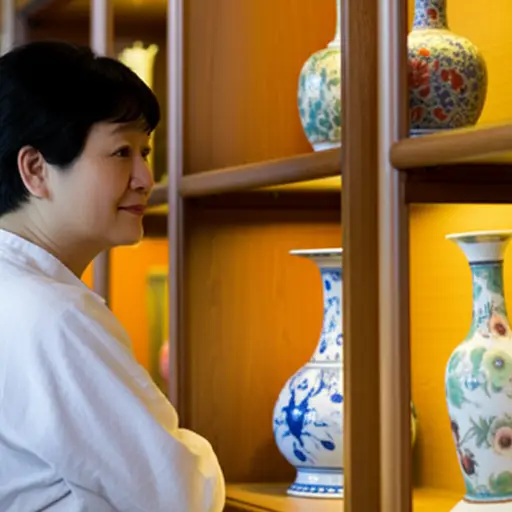 我母亲收藏古董。