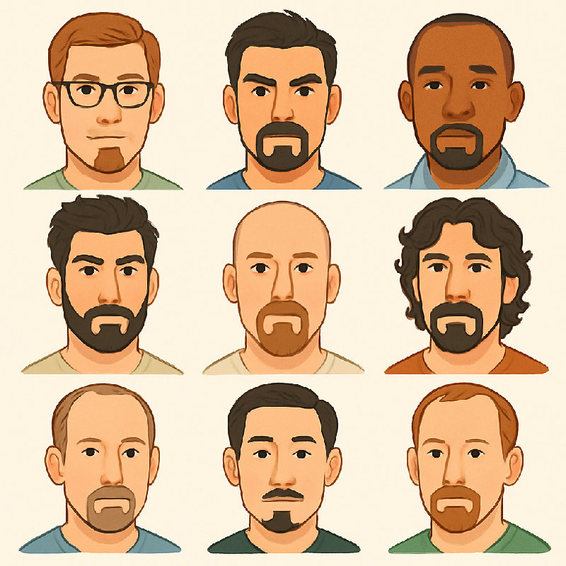 有很多种不同风格的山羊胡。