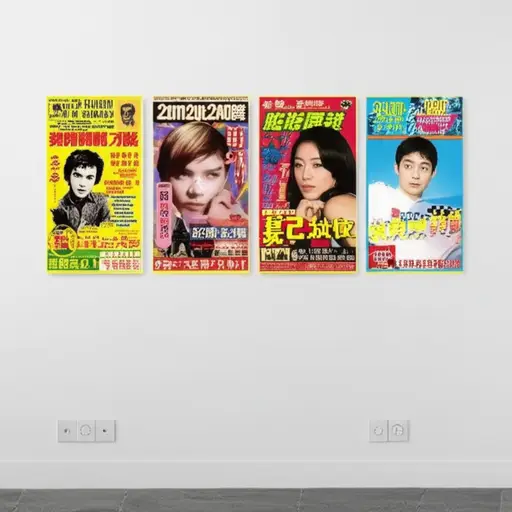 墙上挂着我最喜欢的名人的海报。