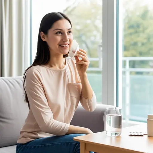 她最近感冒了，但现在感觉好多了。