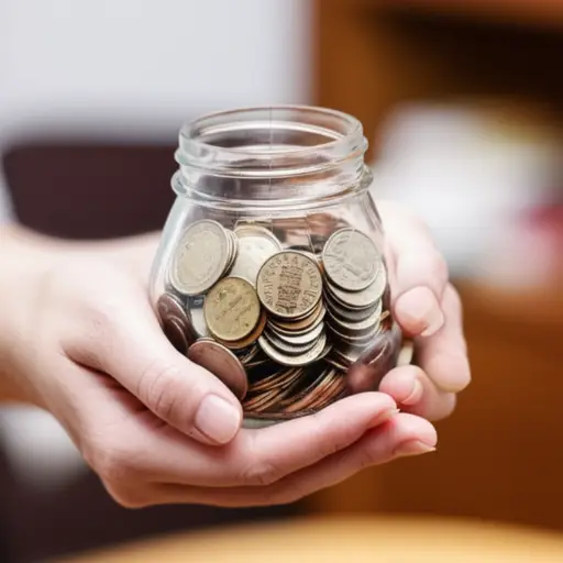 她保存着一罐满满的旧硬币。