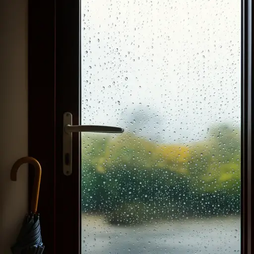 幸运的是，我们刚到家就开始下雨了。