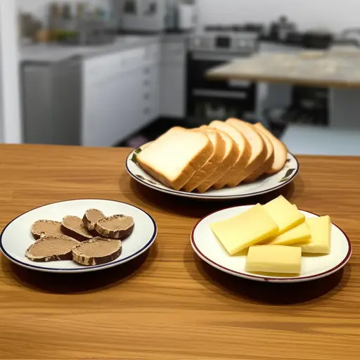 我们吃了一顿简单的面包和奶酪餐。