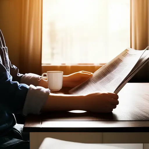 每天早上我都会边喝咖啡边看报纸。