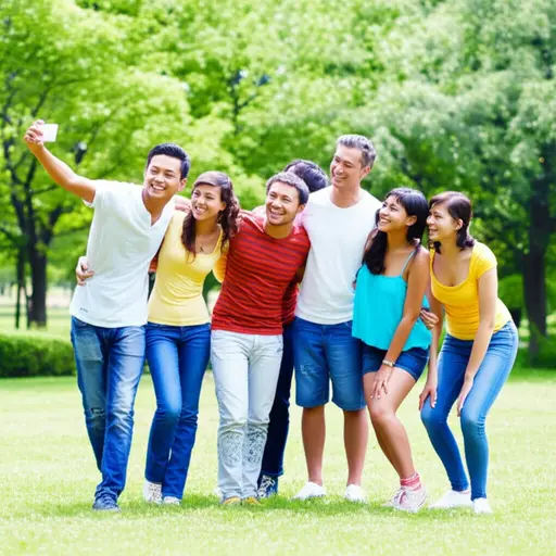 看这张照片！这是我们在公园拍的。