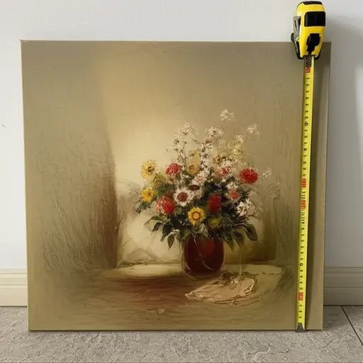 这幅画的尺寸是50厘米乘70厘米。