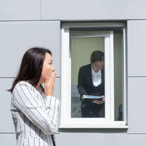 我很惊讶地发现我的新同事住在隔壁。