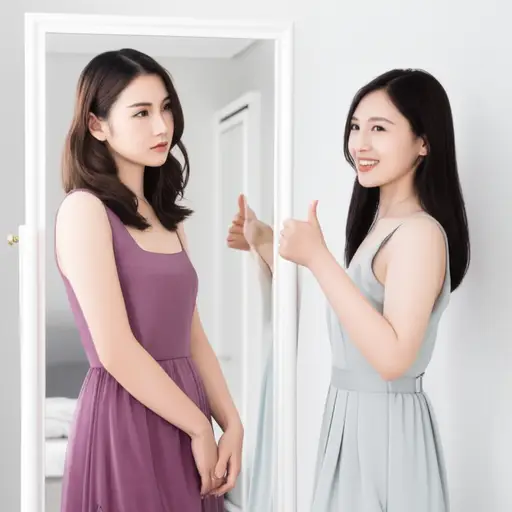 “我穿这条裙子不好看。”“不，你穿起来好看！它真的很适合你。”