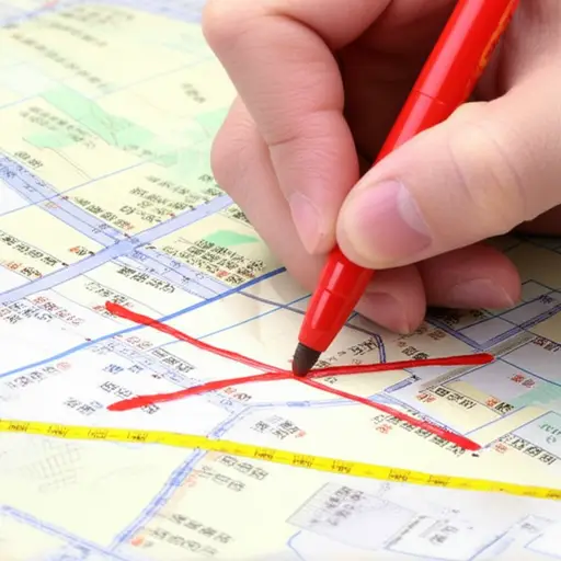 我在地图上打了个叉来标记位置。