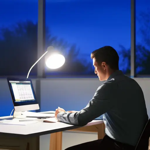 他习惯长时间工作。