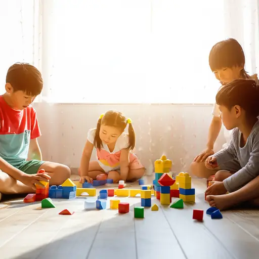 因为外面很热，孩子们在室内玩耍。