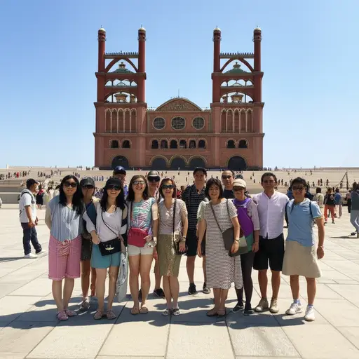 我们的旅行包括了在著名地标的几次停留。