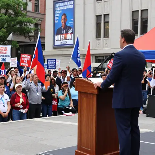 反对党正在全国大选前发起一场声势浩大的竞选活动。