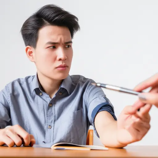 他介意别人用他的笔吗？