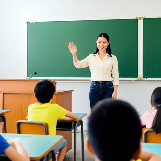 我走进教室时，老师对我说“嗨”。