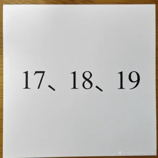 按顺序的数字是十七、十八和十九。