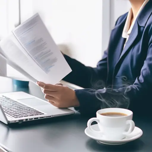 开会前我简要地看了一下她的报告。