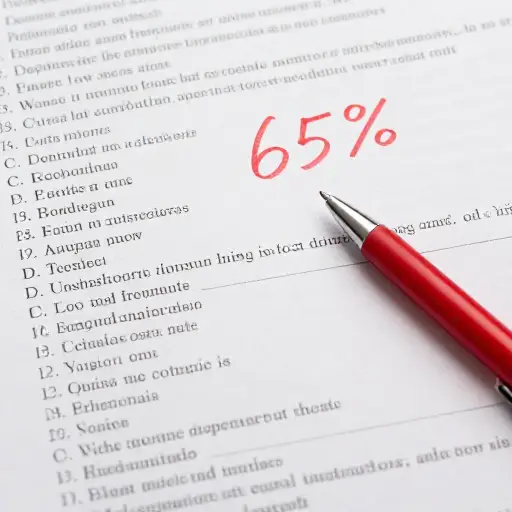 这次考试及格需要分数高于60%。