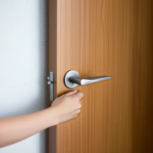 别推那扇门；用门把手。