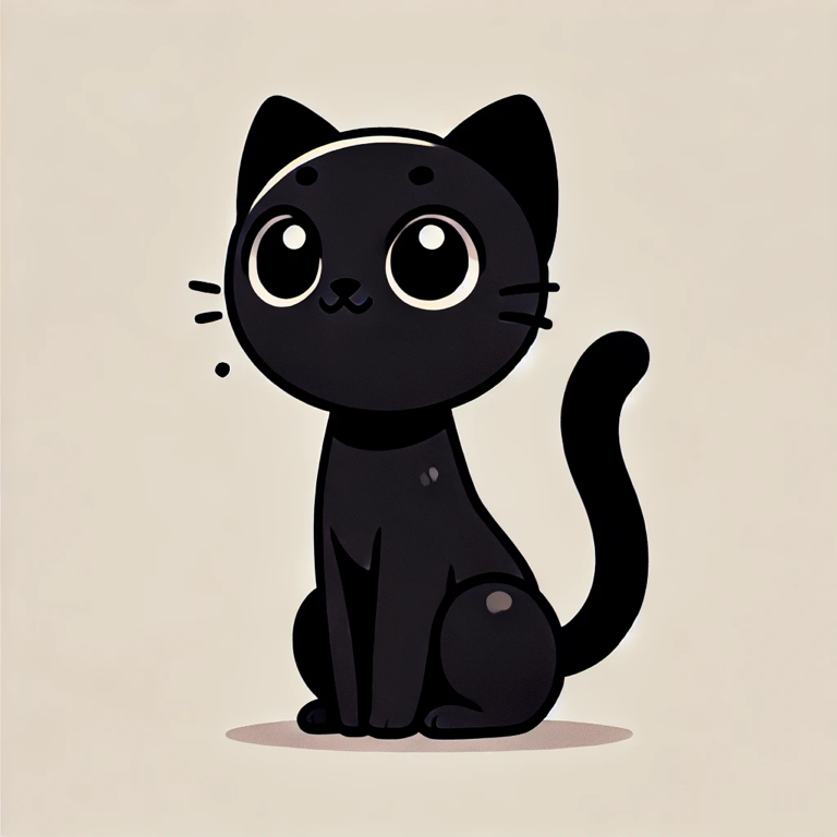 这只猫是黑色的。