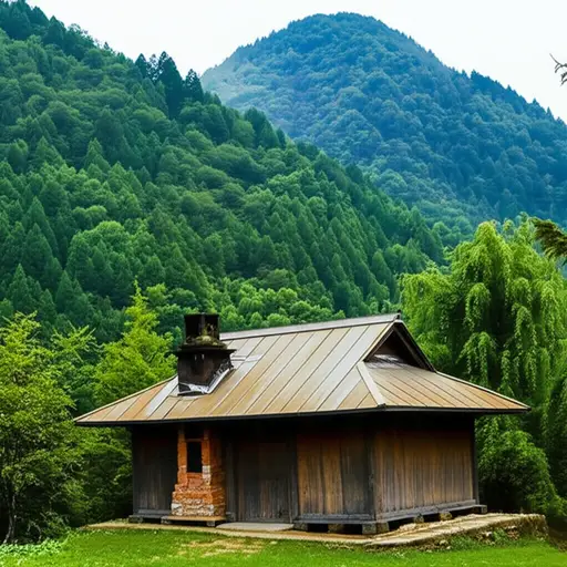 他们住在山上一间极小的农舍里。